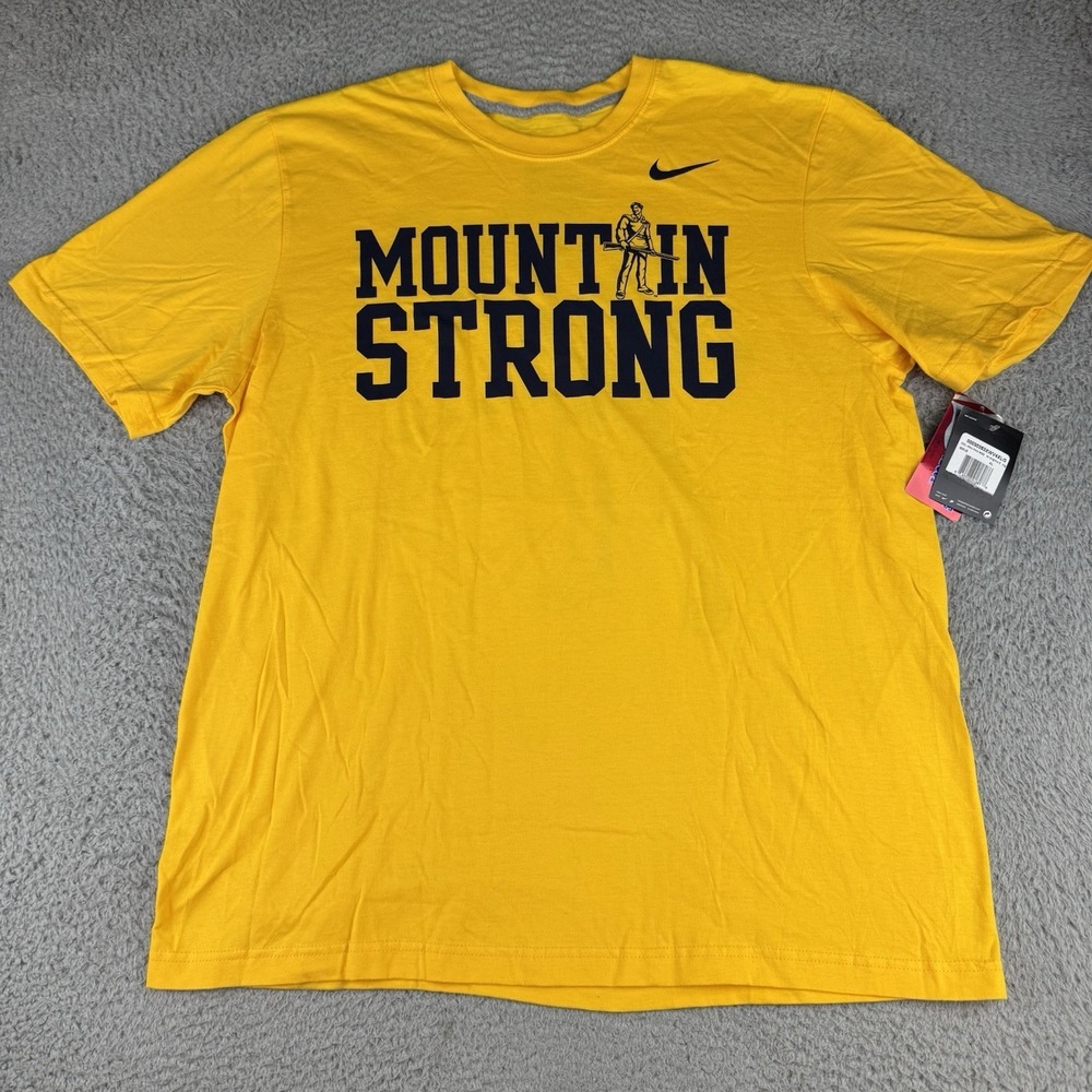 West Virginia Mountaineers WVU Nike Shirt Xl Mountain Strong with Back Print NWT